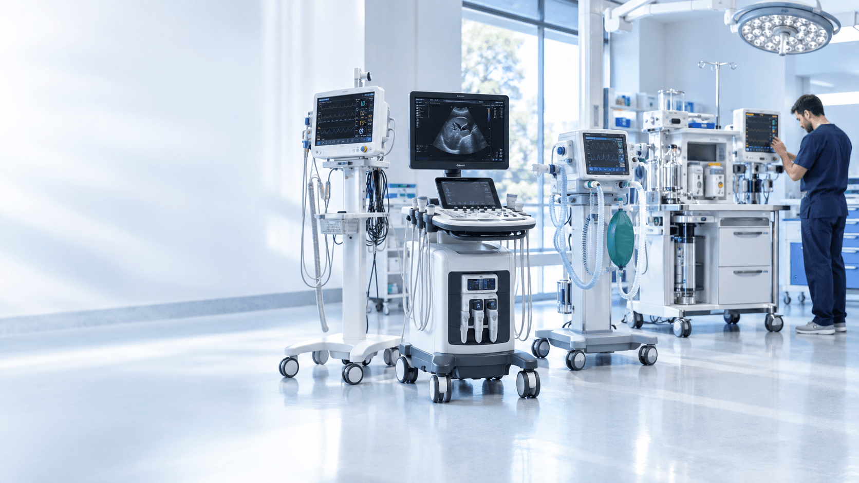 Equipos médicos en un área clínica moderna
