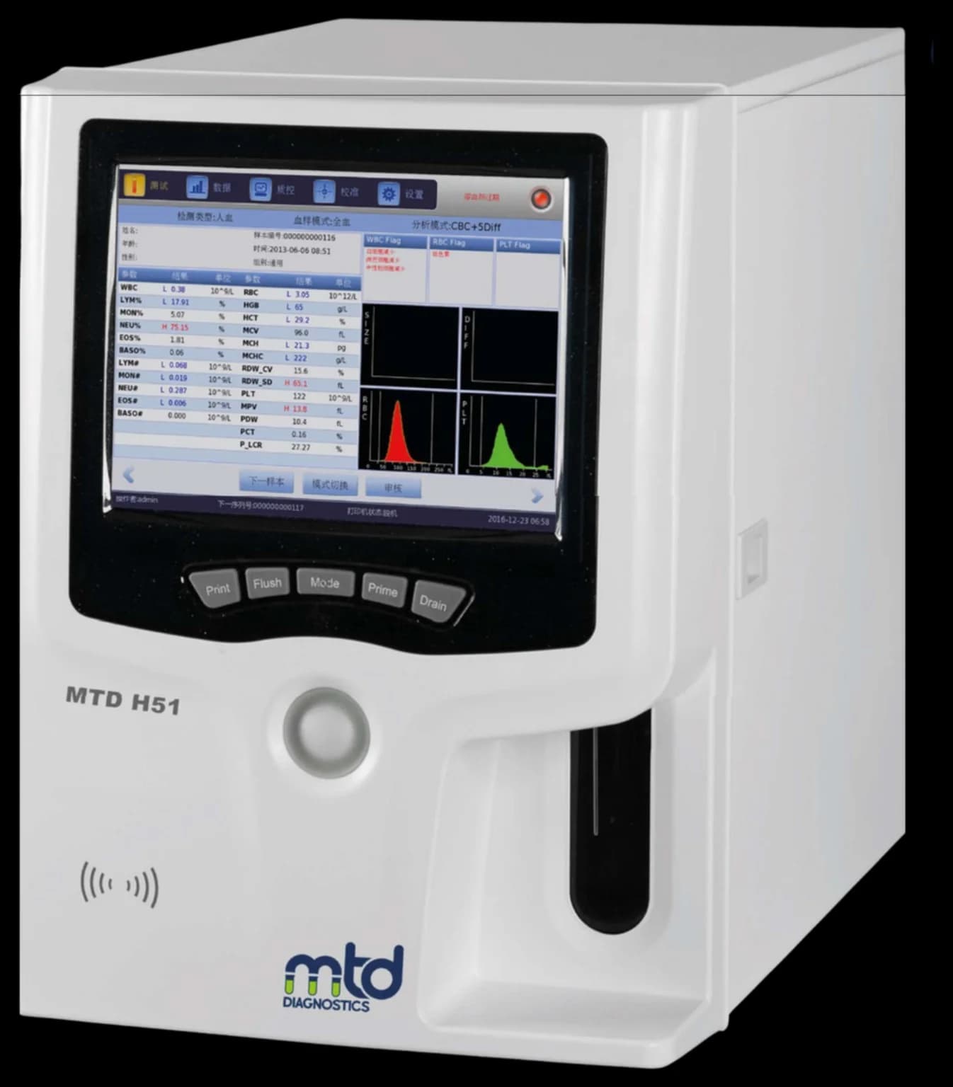 Hematologia 5 Partes MTD Diagnostics,Modelo H51 VET
